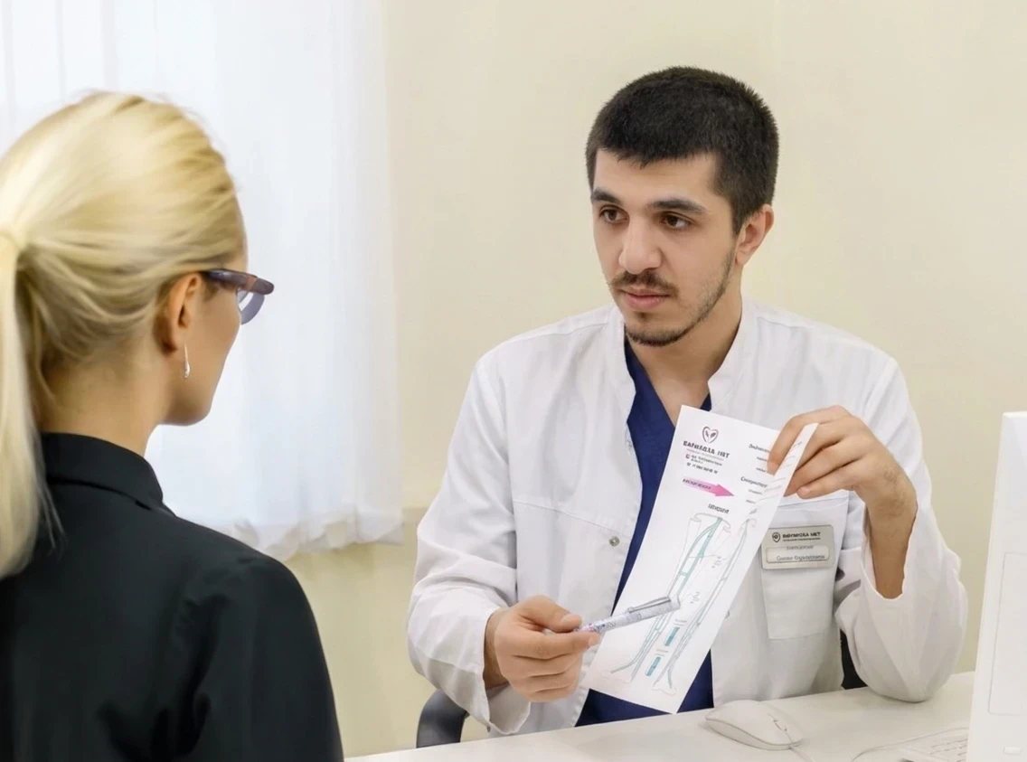 Первичный прием флеболога + УЗИ вен нижних конечностей 990 рублей (вместо 2500 рублей) Первичный прием флеболога + УЗИ вен нижних конечностей 990 рублей (вместо 2500 рублей)